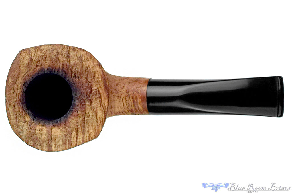 Blue Room Briar is proud to present this Bones (Chris Morgan) Bent Natural Sandblast Elephant's Foot Estate Pipe