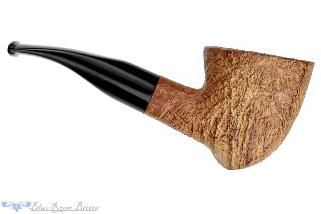 Blue Room Briar is proud to present this Bones (Chris Morgan) Bent Natural Sandblast Elephant's Foot Estate Pipe