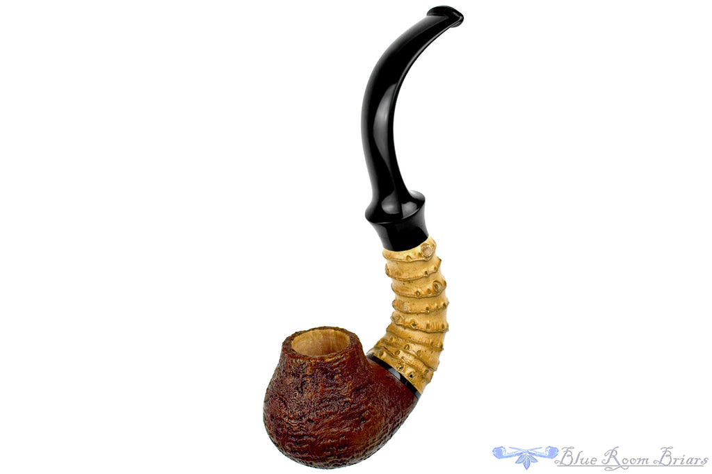 Blue Room Briars is proud to present this Doug Finlay Pipe 2444 Over Bent Sandblast Chimenea with Bamboo