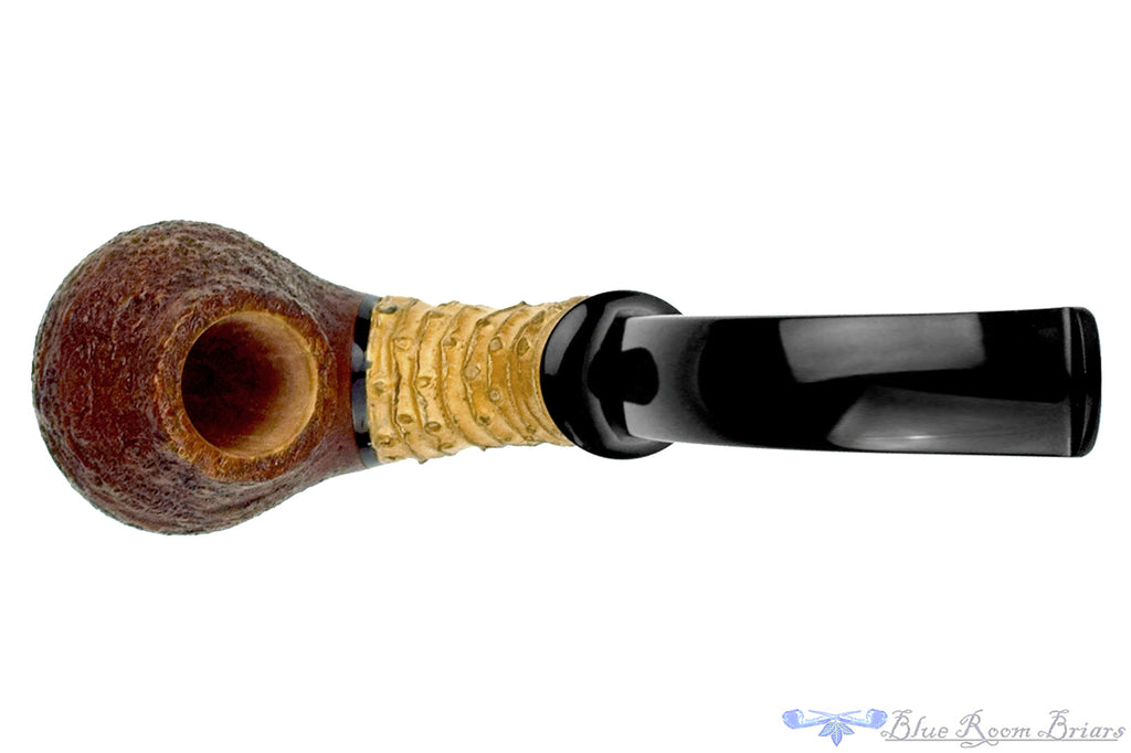 Blue Room Briars is proud to present this Doug Finlay Pipe 2444 Over Bent Sandblast Chimenea with Bamboo
