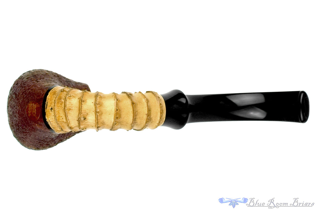 Blue Room Briars is proud to present this Doug Finlay Pipe 2444 Over Bent Sandblast Chimenea with Bamboo