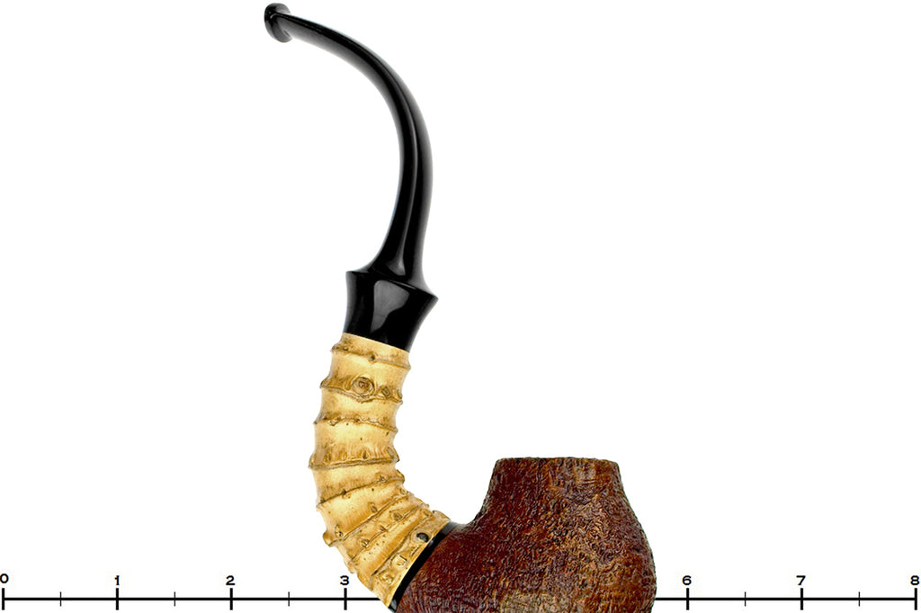 Blue Room Briars is proud to present this Doug Finlay Pipe 2444 Over Bent Sandblast Chimenea with Bamboo