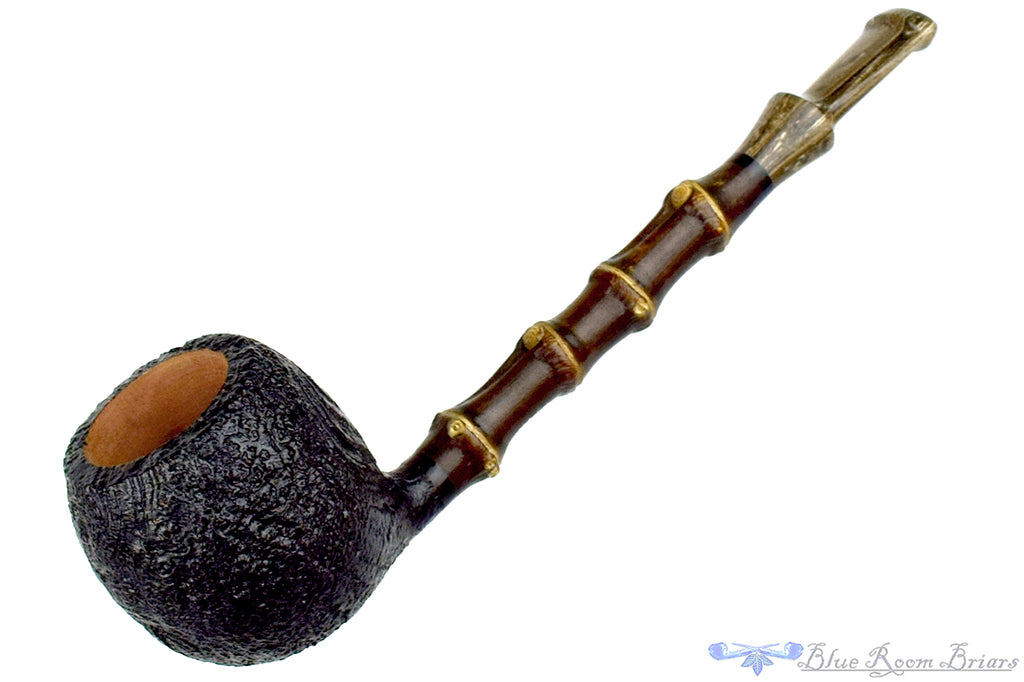 Doug Finlay Pipe 2459 Black Blast Apple with Dark Bamboo and Brindle