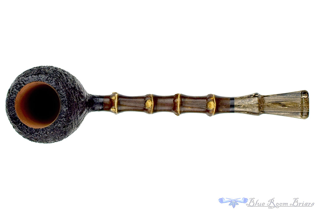 Doug Finlay Pipe 2459 Black Blast Apple with Dark Bamboo and Brindle