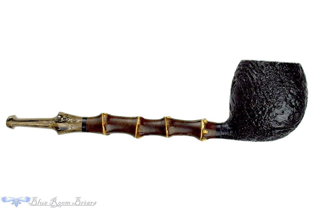 Doug Finlay Pipe 2459 Black Blast Apple with Dark Bamboo and Brindle