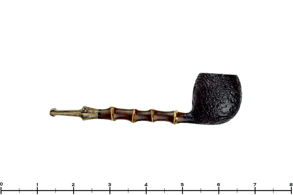 Doug Finlay Pipe 2459 Black Blast Apple with Dark Bamboo and Brindle