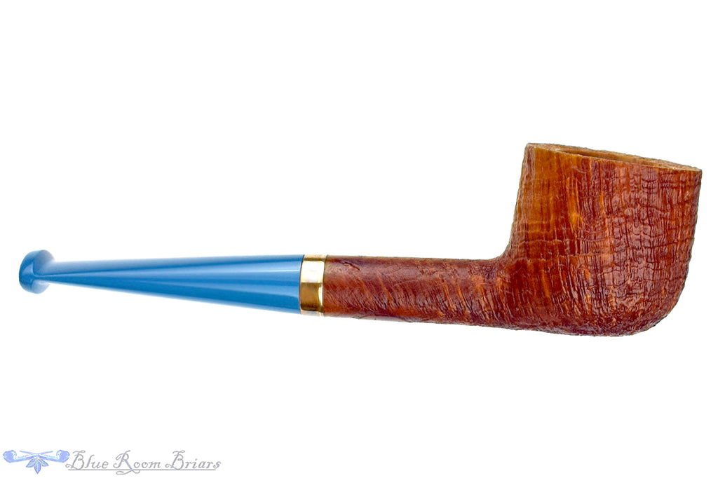 Blue Room Briars is proud to present this Doug Finlay Pipe 2437 Sandblast Pot with Brass