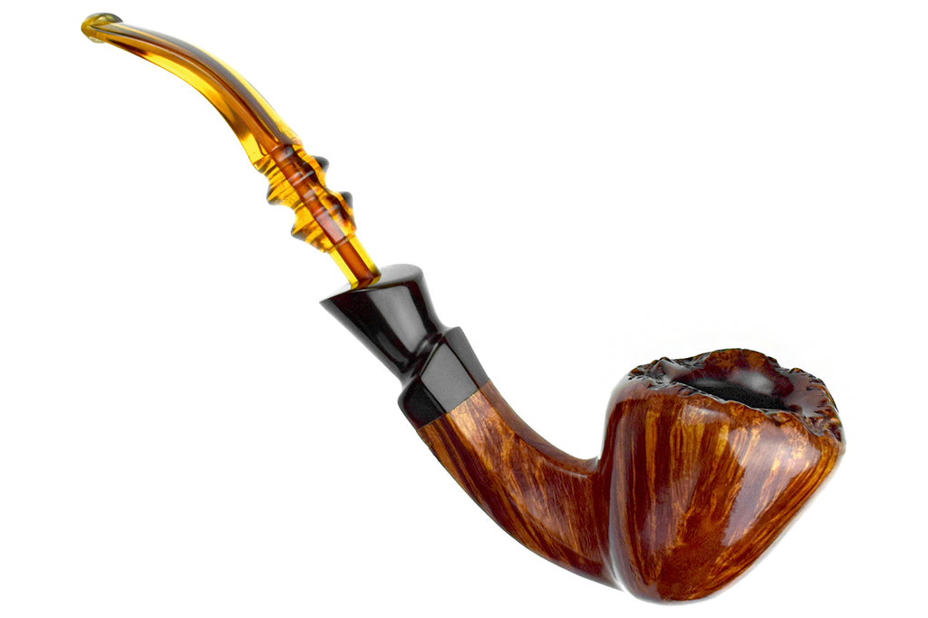 Ben Wade Unicorn Fawn Large Bent Freehand with Acrylic Ferrule and Plateau Estate Pipe