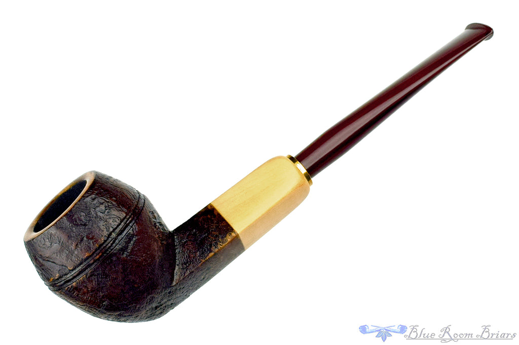 H Pipes by Aidan Hesslewood Sandblast Bulldog with Boxwood, Brass, and Military Mount