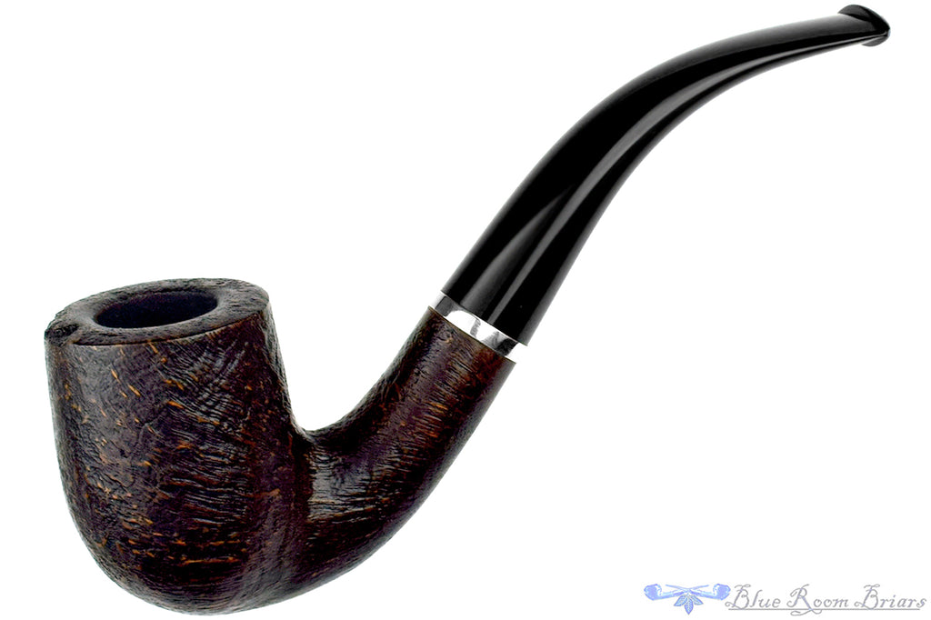 H Pipes by Aidan Hesslewood Bent Sandblast Billiard with Silver