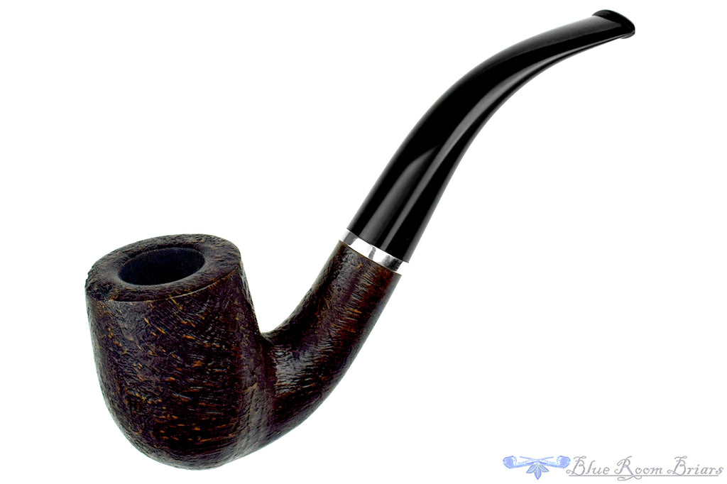 Blue Room Briars is proud to present this H Pipes by Aidan Hesslewood Bent Sandblast Billiard with Silver