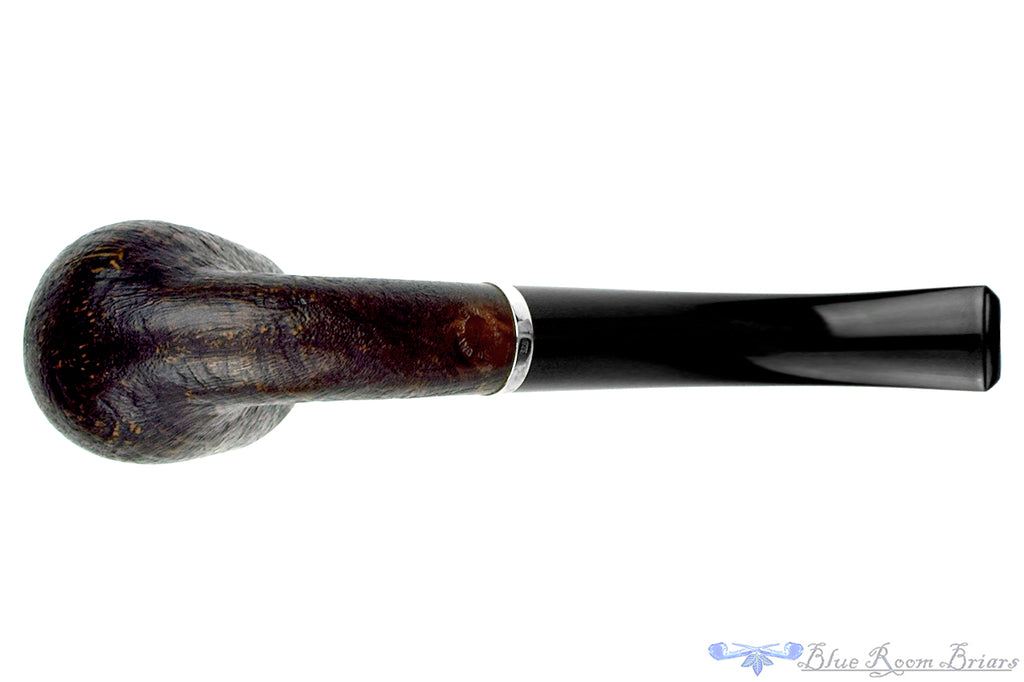 Blue Room Briars is proud to present this H Pipes by Aidan Hesslewood Bent Sandblast Billiard with Silver