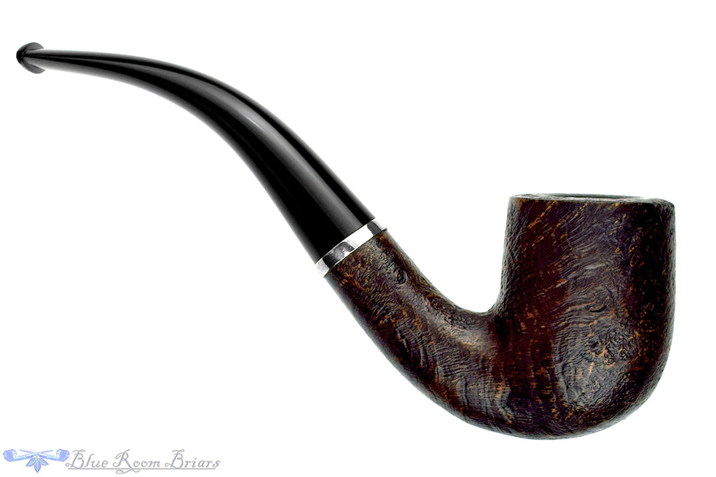 Blue Room Briars is proud to present this H Pipes by Aidan Hesslewood Bent Sandblast Billiard with Silver