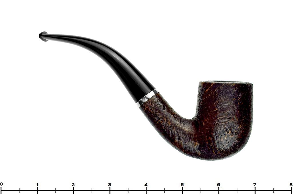 Blue Room Briars is proud to present this H Pipes by Aidan Hesslewood Bent Sandblast Billiard with Silver