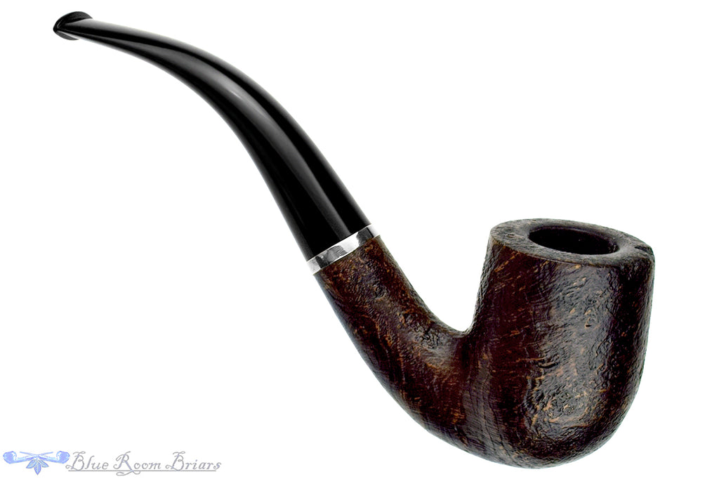 Blue Room Briars is proud to present this H Pipes by Aidan Hesslewood Bent Sandblast Billiard with Silver
