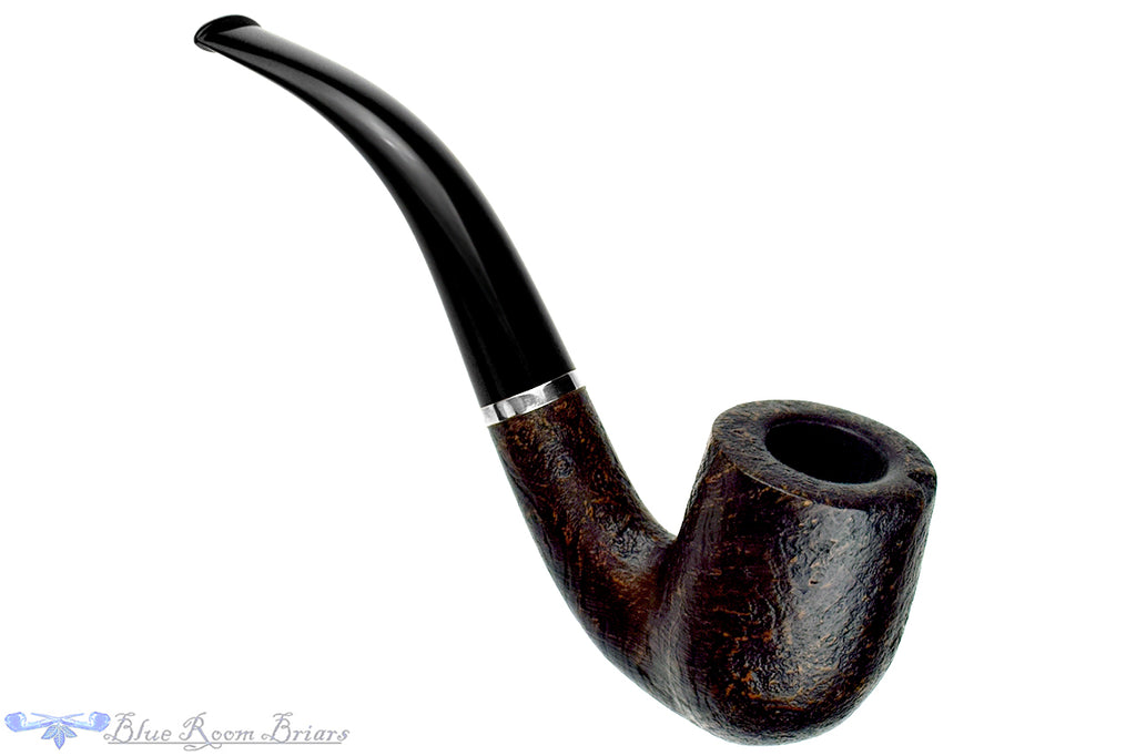 Blue Room Briars is proud to present this H Pipes by Aidan Hesslewood Bent Sandblast Billiard with Silver