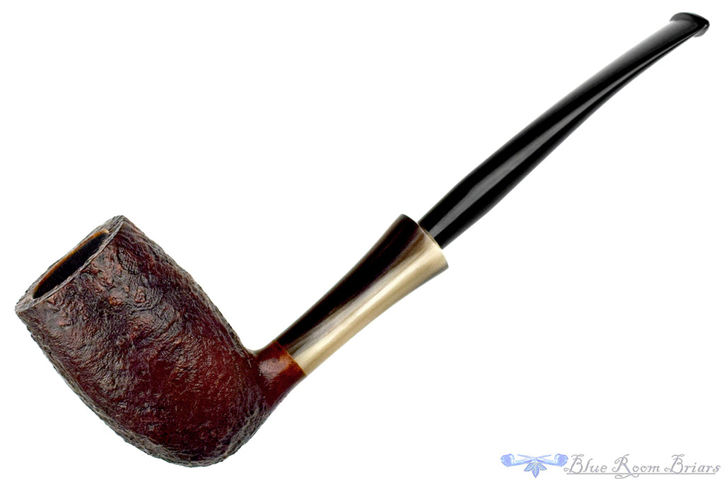 H Pipes by Aidan Hesslewood Sandblast Stacked Billiard with Horn Ferrule and Military Mount