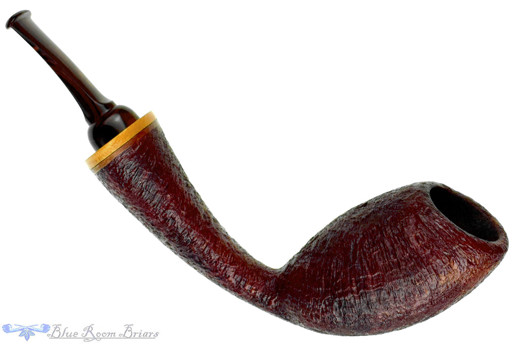 David Huber Sandblast Bent Cobra (2014 Make) with Teardrop Shank and Boxwood Estate Pipe