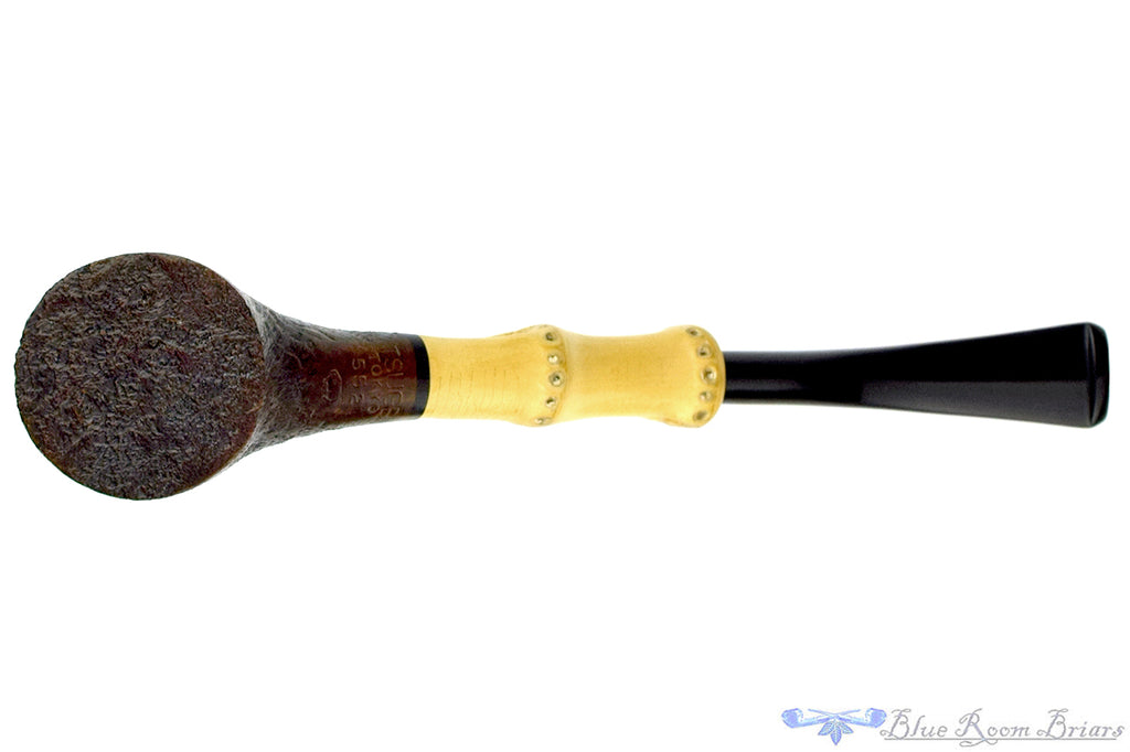 Blue Room Briars is proud to present this Tsuge Tokyo 552 Bent Sandblast Cherrywood with Bamboo and Military Mount Estate Pipe