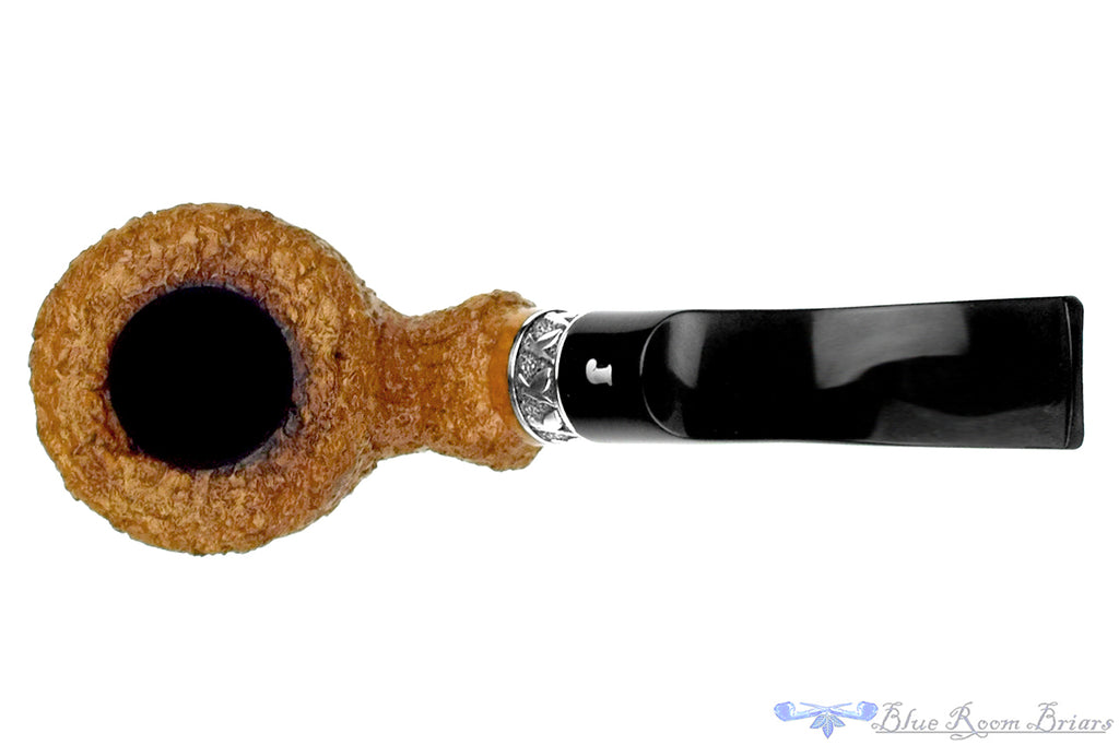 Blue Room Briars is proud to present this Ser Jacopo Spongia Bent Carved Picta Magritte with Silver Estate Pipe