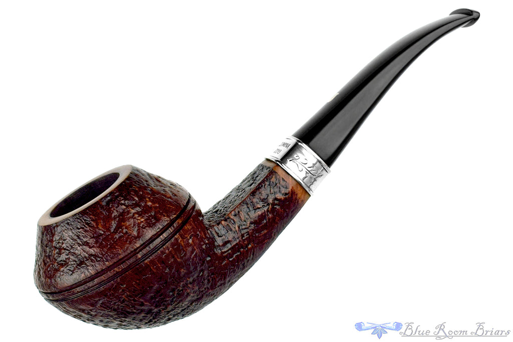Ser Jacopo Domina 2019 Bent Sandblast Rhodesian with Silver Estate Pipe