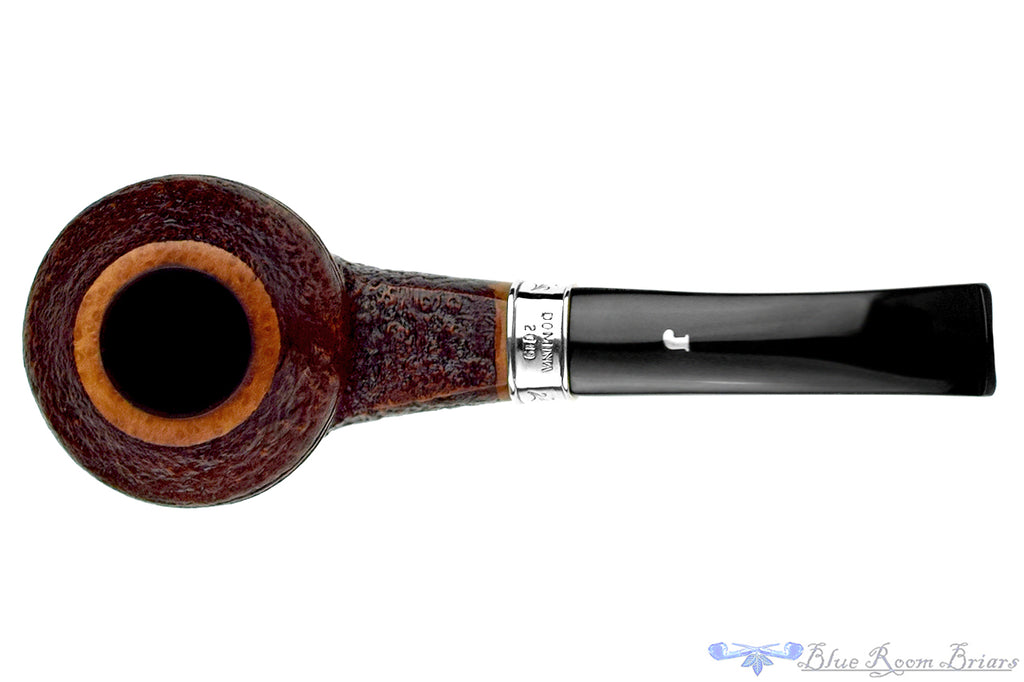 Blue Room Briars is proud to present this Ser Jacopo Domina 2019 Bent Sandblast Rhodesian with Silver Estate Pipe