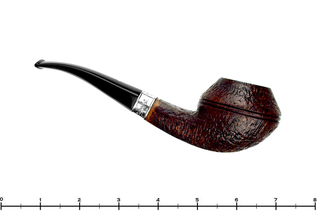 Blue Room Briars is proud to present this Ser Jacopo Domina 2019 Bent Sandblast Rhodesian with Silver Estate Pipe