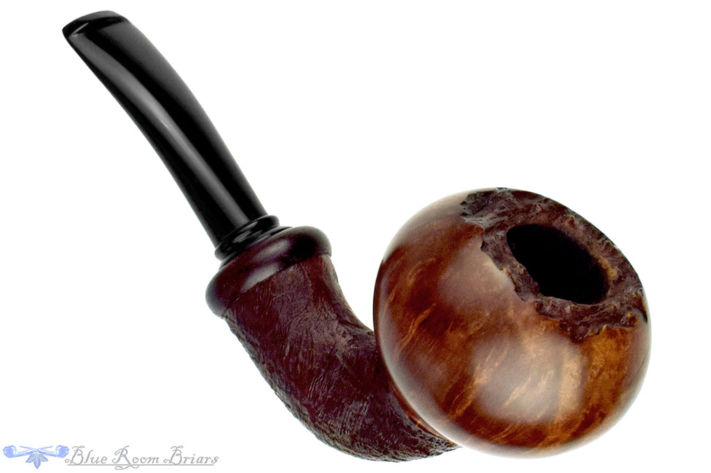 Blue Room Briars is proud to present this Jan Pietenpauw Pipe Bent Partial Blast Raised Tomato with Cocobolo and Plateau