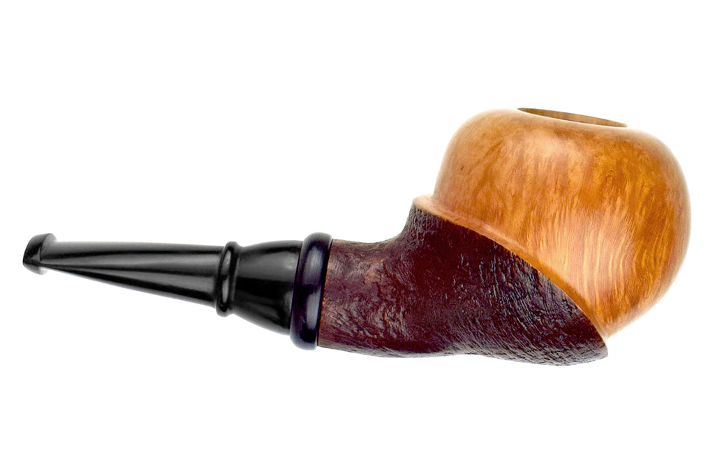 Blue Room Briars is proud to present this Jan Pietenpauw Pipe Partial Blast Tomato with Ebonite