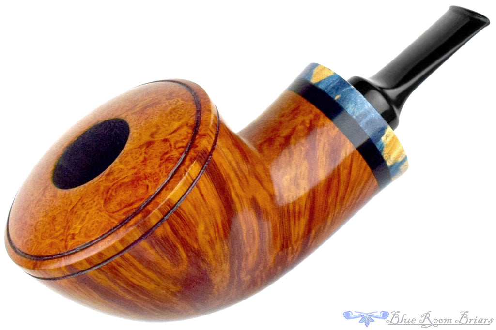 Blue Room Briars is proud to present this Bonsai Pipes By Tobias Höse Smooth Contrast Bullcap with Stabilized Burl