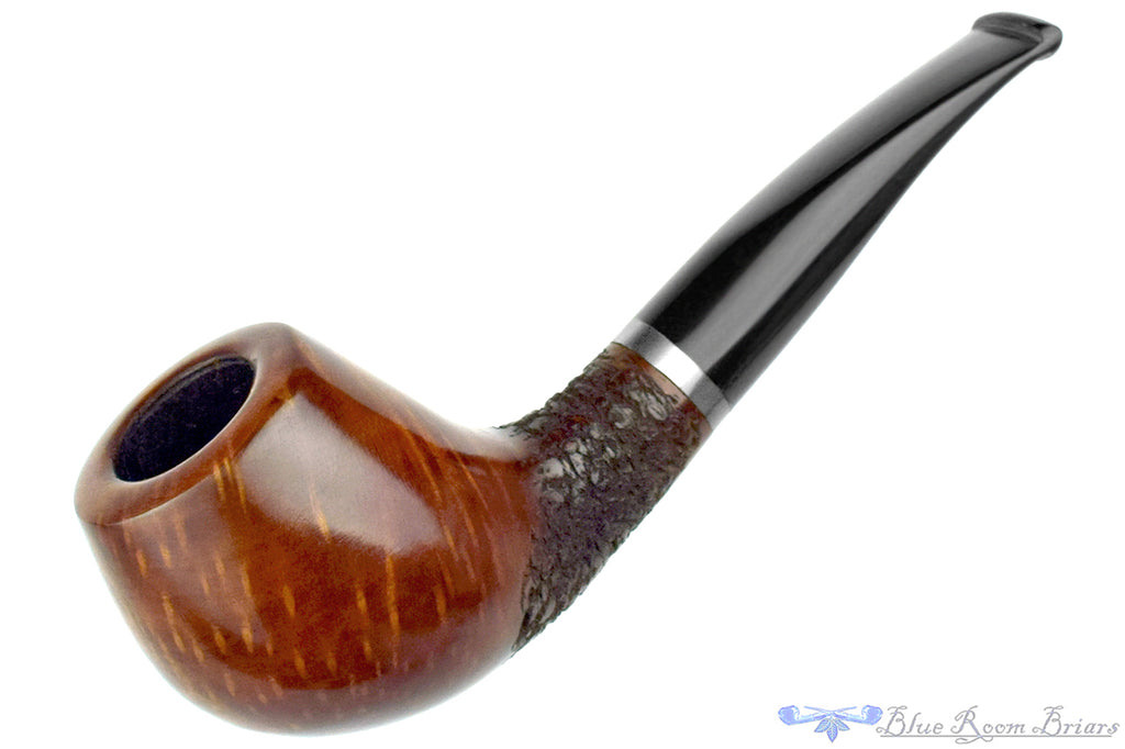 Blue Room Briars is proud to present this Ron Smith Pipe Bent Partial Rusticated Cobra with Acrylic