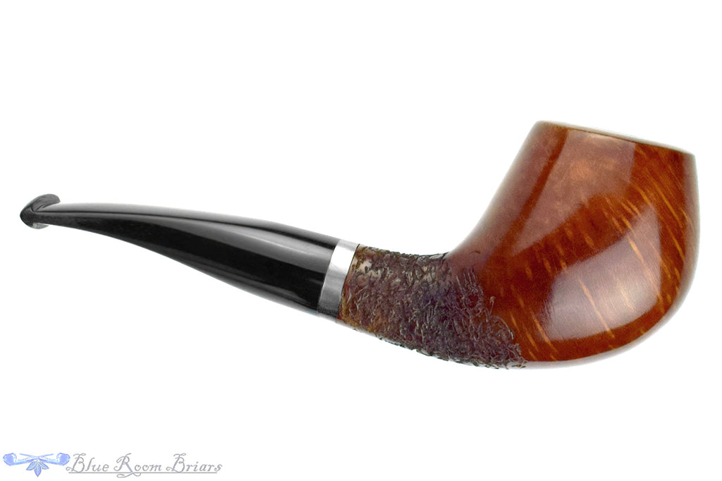 Blue Room Briars is proud to present this Ron Smith Pipe Bent Partial Rusticated Cobra with Acrylic