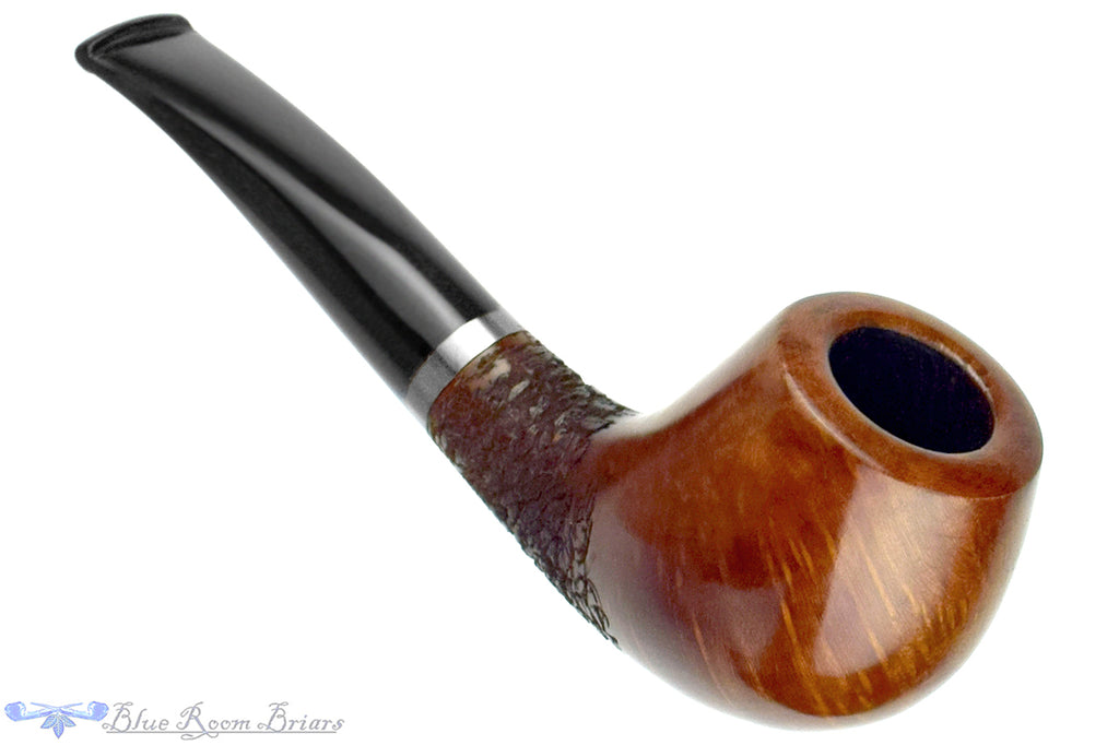 Blue Room Briars is proud to present this Ron Smith Pipe Bent Partial Rusticated Cobra with Acrylic