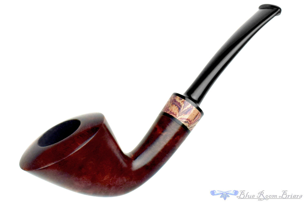 Blue Room Briar is proud to present this Bruno Nuttens Pipe A Bent Yachtsman with Brindle