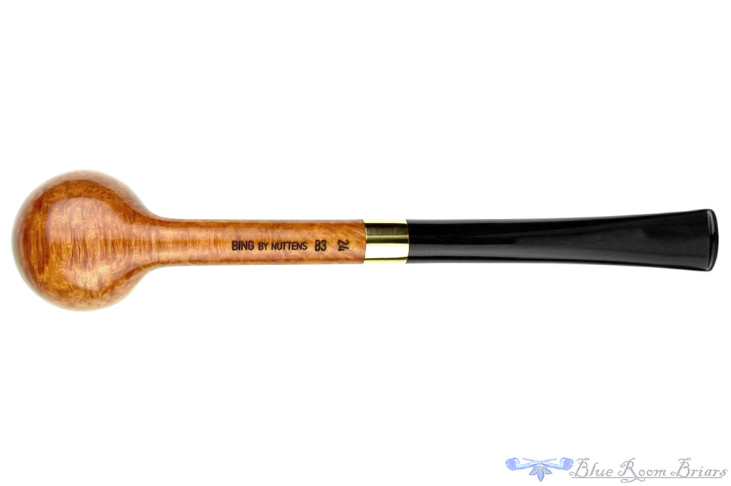 Blue Room Briars is proud to present this Bruno Nuttens Pipe B3 Light Contrast Bing Billiard with Brass