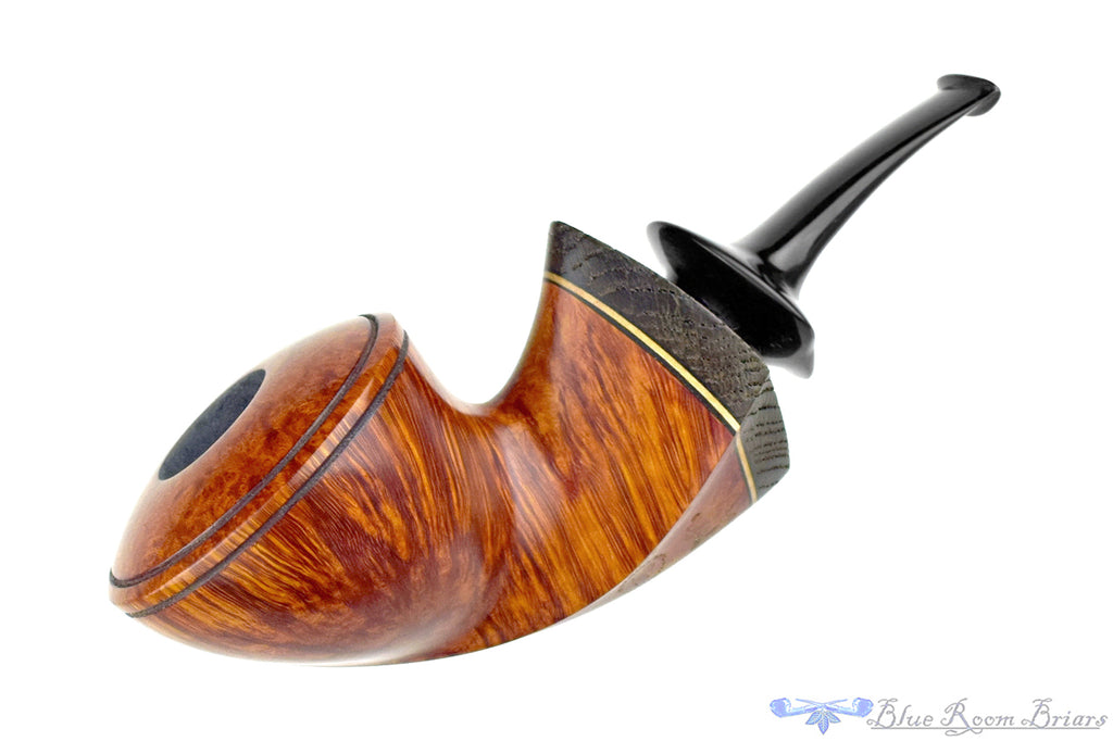 Dirk Heinemann and Tobias Höse (Bonsai Pipes) Collaboration Pipe Curved Bent Bulldog with Morta and Boxwood