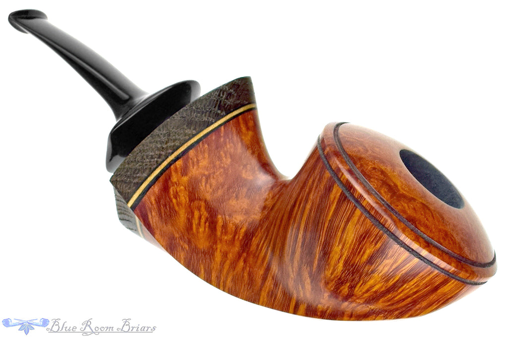 Blue Room Briars is proud to present this Dirk Heinemann Pipe Curved Bent Bulldog with Morta and Boxwood