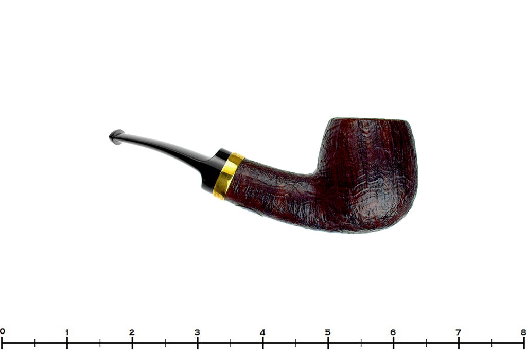 Blue Room Briars is proud to present this C. Martin Pipe by Chris Mattioda Bent Sandblast Billiard with Brass