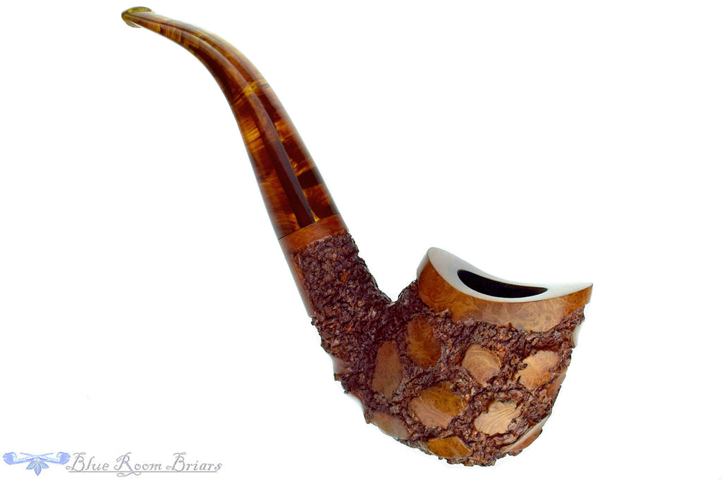 Blue Room Briar is proud to present this Mark Tinsky American Natural Carved Bent Estate Pipe