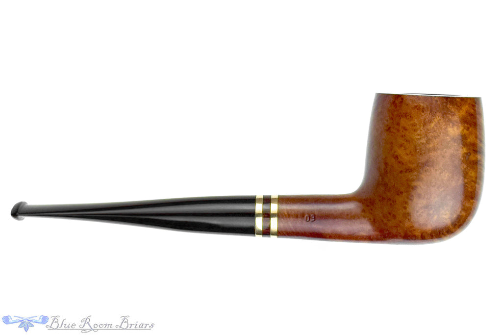 Blue Room Briars is proud to present this Stanwell Brass Band 03 Billiard with Brass and Brindle Estate Pipe