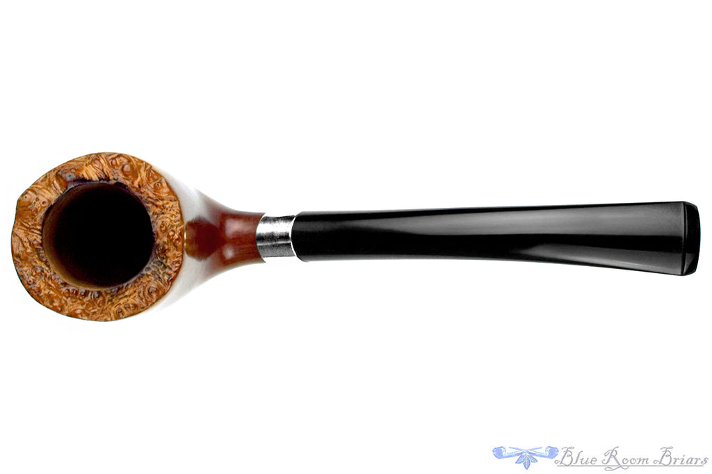 Blue Room Briar is proud to present this Jack Weinberger Bent Billiard Freehand with Plateau Estate Pipe with Silver Repair Band