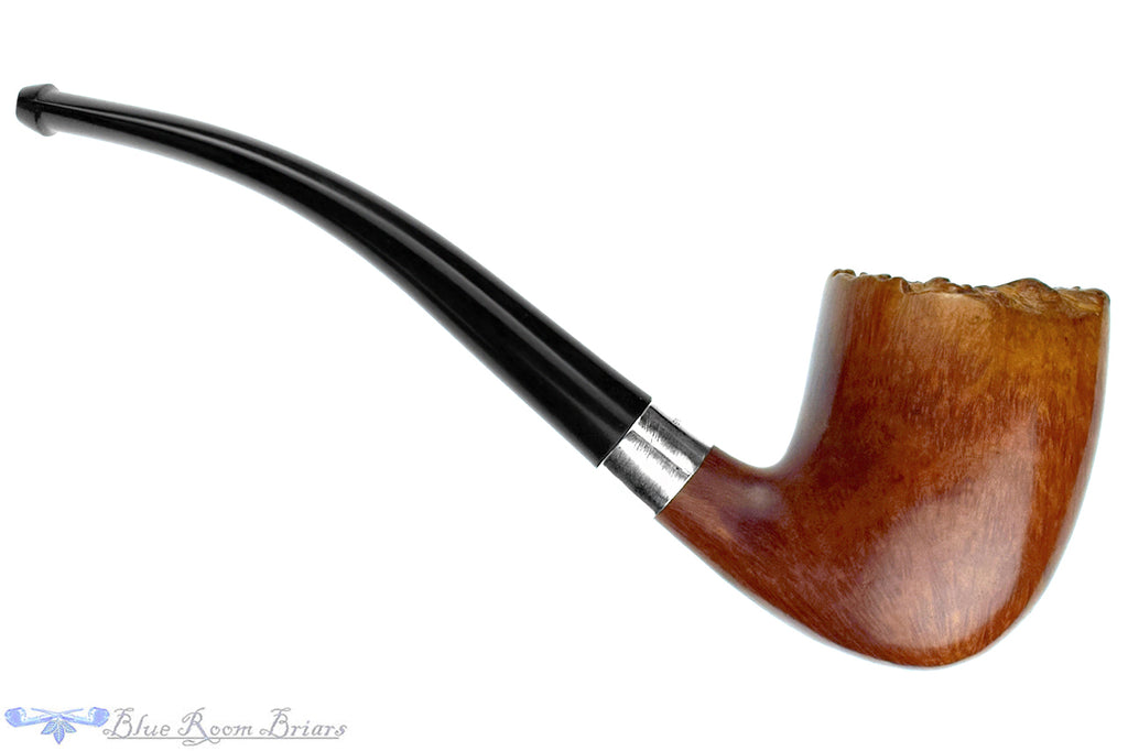 Blue Room Briar is proud to present this Jack Weinberger Bent Billiard Freehand with Plateau Estate Pipe with Silver Repair Band