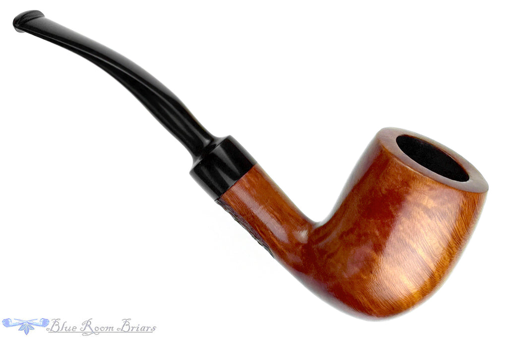 Blue Room Briars is proud to present this Shalom Freehand Bent Spot Carved Billiard UNSMOKED Estate Pipe