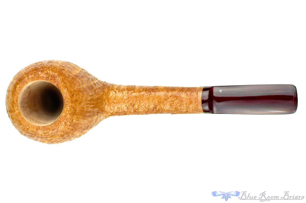 Blue Room Briars is proud to present this Chris Morgan Pipe Bent Sandblast Tomato with Brindle