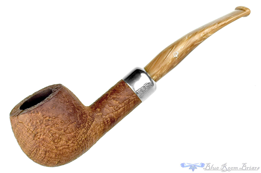 Peterson Burren 408 Bent Sandblast Natural Apple with Nickel and Military Mount Estate Pipe