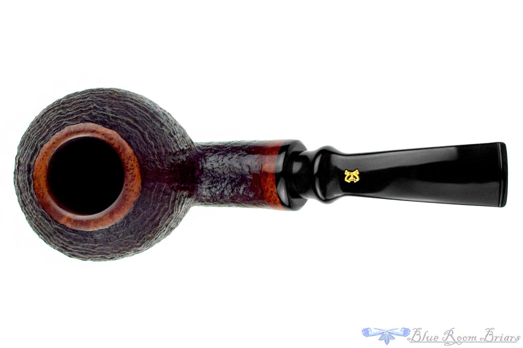 Blue Room Briars is proud to present this Karl Erik Handmade Bent Sandblast Tomato with Acrylic Estate Pipe
