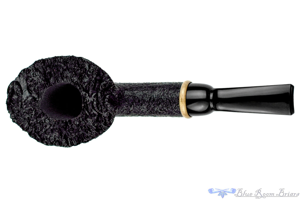 Blue Room Briars is proud to present this Bill Shslosky Pipe 812 Bent Black Blast Fan Dublin with Pyinma Burl and Plateau