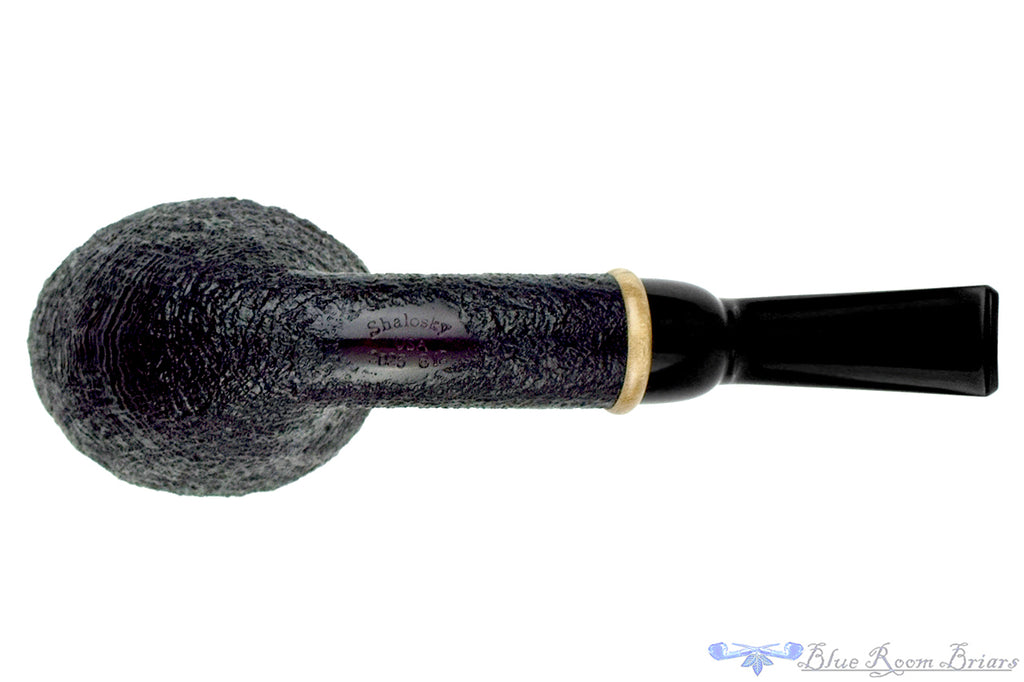 Blue Room Briars is proud to present this Bill Shslosky Pipe 812 Bent Black Blast Fan Dublin with Pyinma Burl and Plateau