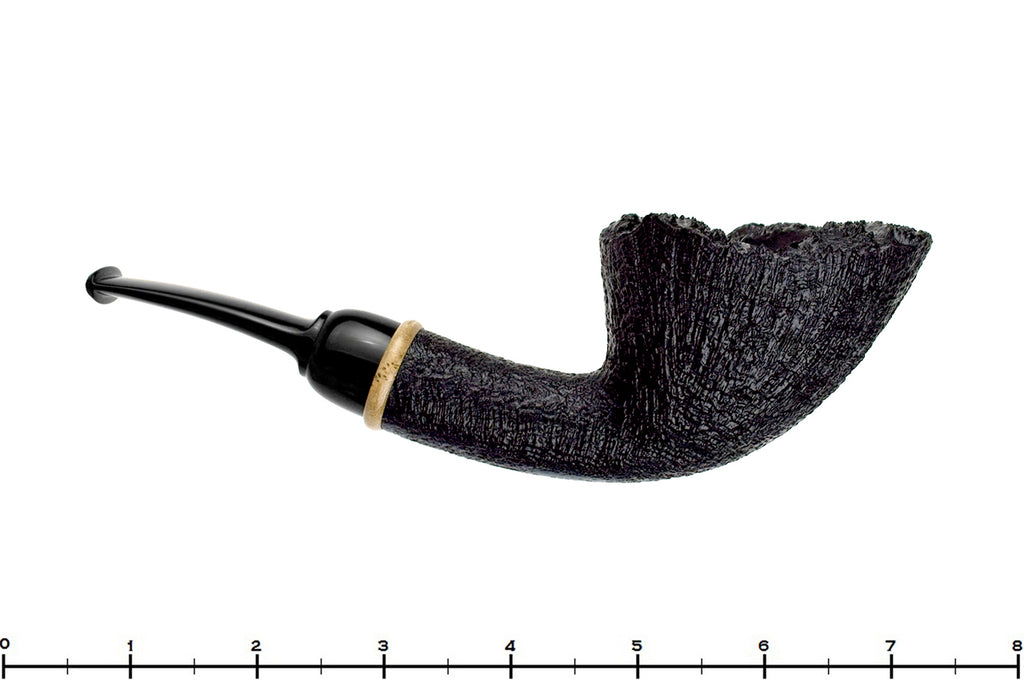 Blue Room Briars is proud to present this Bill Shslosky Pipe 812 Bent Black Blast Fan Dublin with Pyinma Burl and Plateau