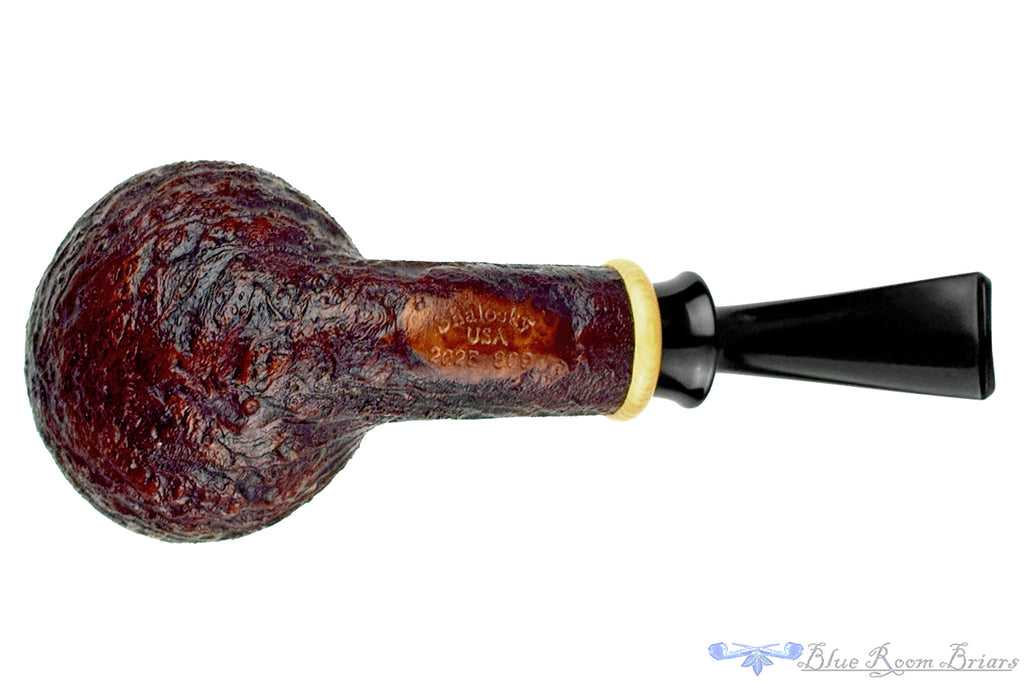 Blue Room Briars is proud to present this Bill Shalosky Pipe 809 Bent Sandblast Tomato with Boxwood